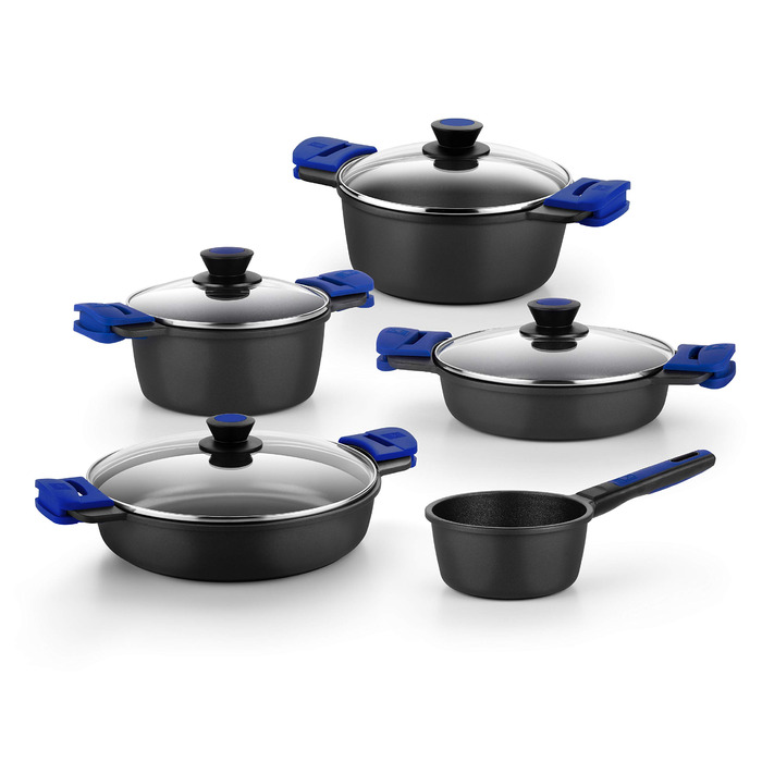 BRA Advanced Набір посуду алюмінієвий литий антипригарний 5 предметів для всіх плит, включаючи індукційні