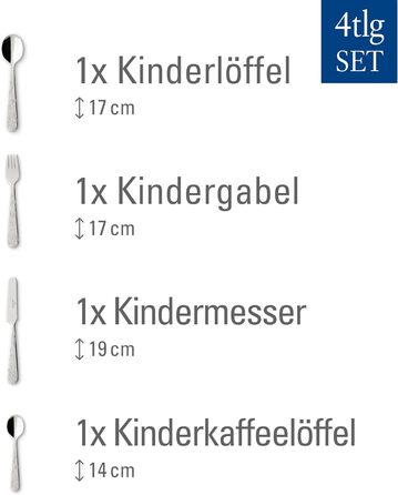 Набір дитячого столового прибору Villeroy & Boch Hungry As A Bear (4 шт.), нержавіюча сталь, безпечний, для дітей