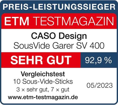 CASO SV400 Sous Vide Stick - Су-від прилад для приготування їжі, до 20л, IPX7