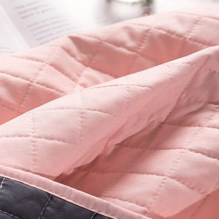Покривало на ліжко Клаптева ковдра 220х240 см, двокольорове рожеветемно-сіре