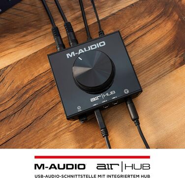 M-Audio Air 192|6 USB аудіоінтерфейс для запису: 2 XLR/Line входи, програмне забезпечення AIR Hub (Чорний)