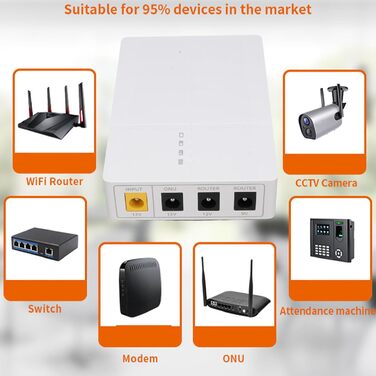 UPS FTVOGUE Mini - Джерело безперебійного живлення для роутера/модему з акумулятором 6000mAh, 2 роз'єми DC, захист від короткого замикання, для смартфонів/планшетів