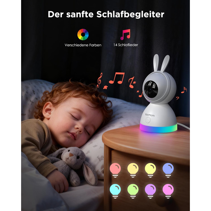 Відеоняня з камерою 1080P HD PTZ 360° та Wi-Fi: монітор для немовлят з додатком, нічним баченням, 4x Zoom, детекцією руху/звуку, двостороннім аудіо, автотрекінгом та сповіщеннями