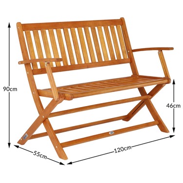 Садова лавка евкаліптове дерево FSC® сертифікована 120x55x90см