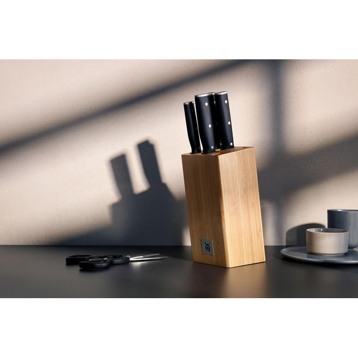 Набір ножів WMF Sequence з підставкою, 6 предметів, Німеччина, з бамбуковою підставкою