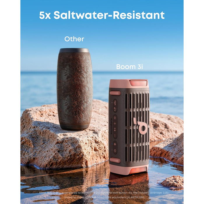 Soundcore Boom 3i від Anker – портативна Bluetooth колонка, водонепроникна IP68, 50W, 16 годин роботи, світлова шоу, TWS Stereo, для каякінгу, риболовлі, кемпінгу