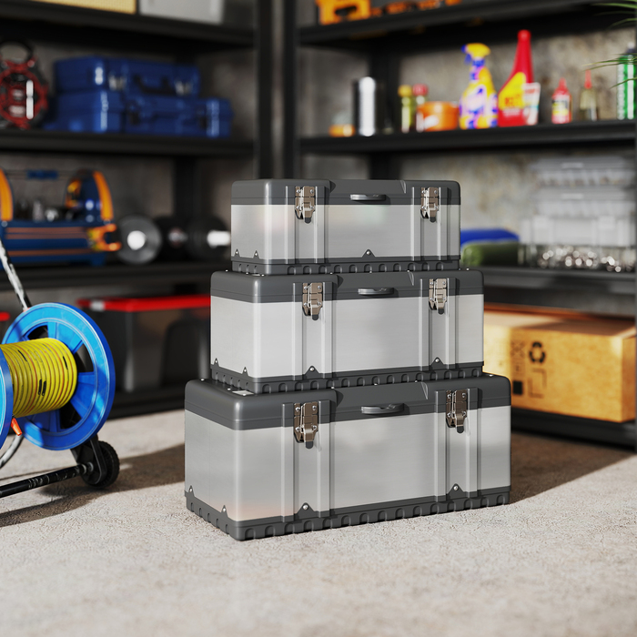 Набір інструментів у кейсі (3 шт.), нержавіюча сталь, пластик, сріблястого кольору