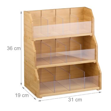 Організатор для одягу Relaxdays з 12 відділеннями, бамбук