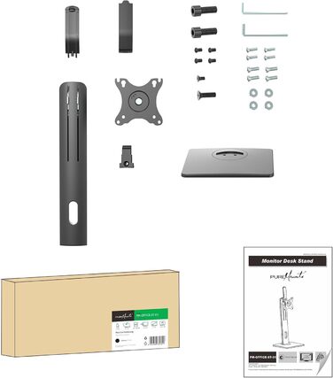 Кріплення для монітора PureMounts® - регульоване, настінне, для 1 монітора (VESA 75x75-100x100)