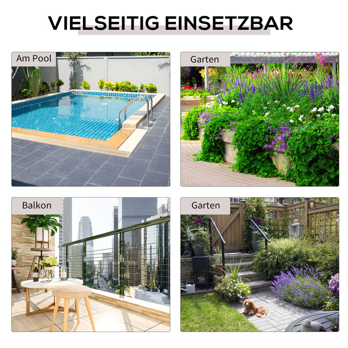Outsunny Garden Стіл Бічний столик Підставка для квітів складна 40x40x40 см Поліротанг Металевий Коричневий для садових меблів і патіо