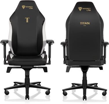Крісло ігрове Secretlab Titan Evo Classic - чорне, штучна шкіра, регульоване, ергономічне, з 4D підлокітниками, магнітною подушкою для голови та підтримкою попереку