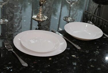 Набір тарілок із 18 предметів, обідні тарілки, обідні тарілки, столовий посуд, столовий сервіз, сервіз столового посуду з матового скла, опалове скло, білий (LN11-3)