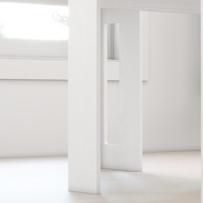 Розкладний обідній стіл, кухонний стіл, білий. Матеріал: ДСП. Розміри: 60-180 x 85 x 75 см.