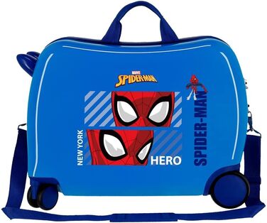 Дитяча валіза Marvel Spiderman Hero, синя, 50 x 38 x 20 см, жорстка, комбінована застібка з ABS, 34 л, 1,8 кг, 4 колеса, ручна поклажа