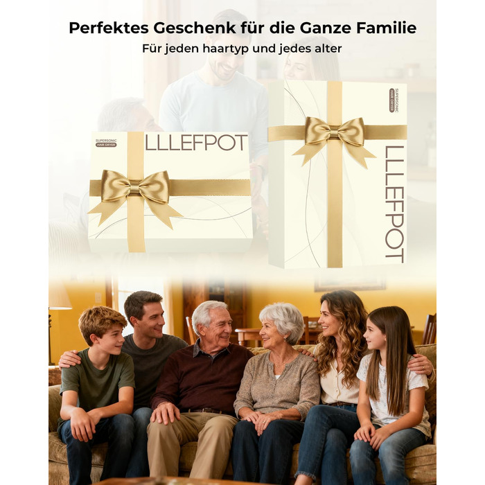 Професійний фен для волосся з дифузором та 5 насадками, іонний, 1600W, безщітковий мотор, низький рівень шуму, сріблясто-сірий