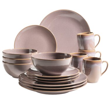 Набір посуду MÄSER 931736 на 4 особи, 16 предметів, кераміка, бежевий, в стилі вінтаж