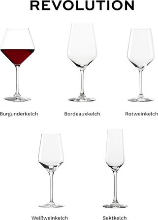 Бокали для червоного вина Stölzle Lausitz Revolution 6 шт, 490 мл - Кришталеві келихи для вина, міцні, для Бургундії