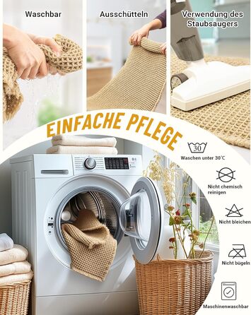 Набір килимків для ванної кімнати, антиковзні килимки, килимок для ванної, набір 2 шт, бохо килимок для ванної, пральний душ-килимок для вітальні, спальні, ванної кімнати, декор для ванної, 51 x 60 см + 41 x 61 см, коричневий та білий (коричневий)