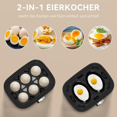 Електричний яйцеварка YASHE з нержавіючої сталі, 400W, 6 яєць, багатофункціональний, з індикатором, звуковий сигнал