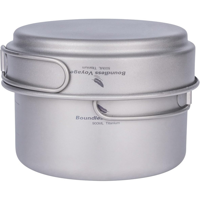 Набір кухонного посуду Boundless Voyage з титанових каструль та сковорідок для кемпінгу та пікніків Ti1585B