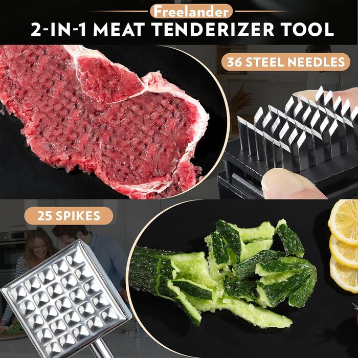 Пресс для бургерів Freelander з чавуну, набір для приготування смашених бургерів (діаметр 17.6 см, 20.5 см), прес для гриля з термостійкою ручкою, великий прес для гамбургерів, стейків, сендвічів (сріблястий)