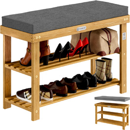 Лавка для взуття FSC® сертифікована деревина акації 70x33x48см