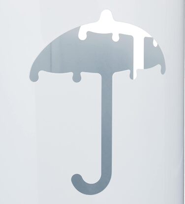 Підставка для парасольки Relaxdays, з піддоном для збору води, металева, круглий тримач для парасольки, ВxГ 47,5 x 19 см, біла