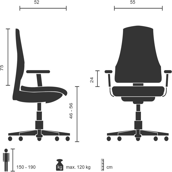 Крісло для керівника hjh OFFICE 729424 Gaming зі штучної шкіри чорний/сірий, складні підлокітники