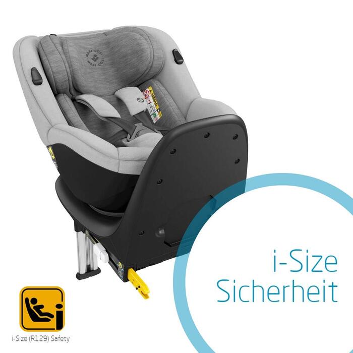 Дитяче крісло i-Size, що обертається на 360, з базою ISOFIX, автокрісло групи 0/1 (приблизно до 105 см / 18 кг) Бічний захист G-Cell, який можна використовувати від народження до 4 років, (автентичний сірий)