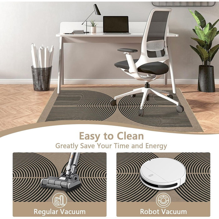 Килимок під офісний стілець Regenbogen для килима, ковроліну, паркету, 90x120 см (Чорний)