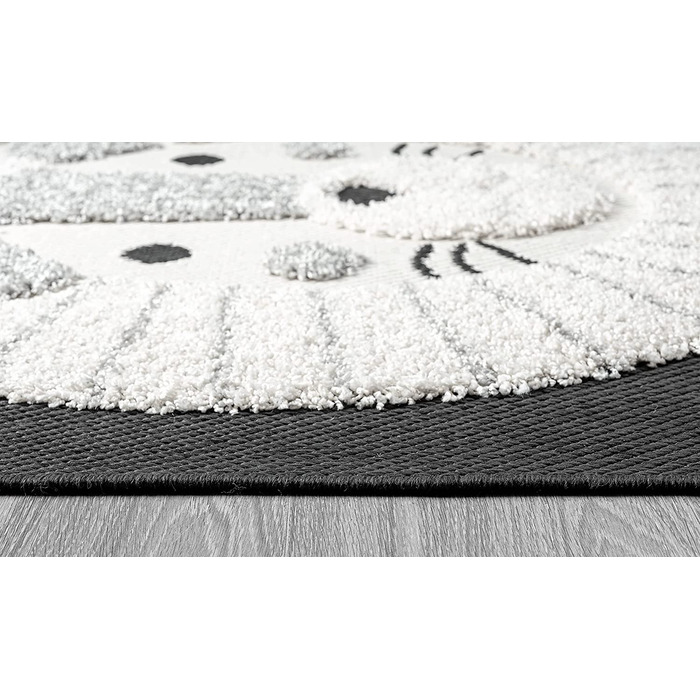 М'який затишний дитячий вуличний килимок the carpet Lou, м'який затишний ворс, не вимагає особливого догляду, не забарвлюється, має 3D-вигляд, малюнок Лева, l, (160 x 230 см, кремова обробка)
