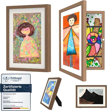 Рамка для дитячих малюнків Ciscle A3, A4 (2 шт.) - дерев'яна, для творчості, в школу та додому