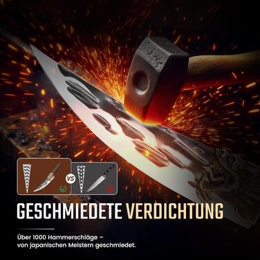 Кухонний ніж Purple Dragon: професійний шеф-ніж з ручкою з рожевого дерева | Для м'яса, риби та овочів