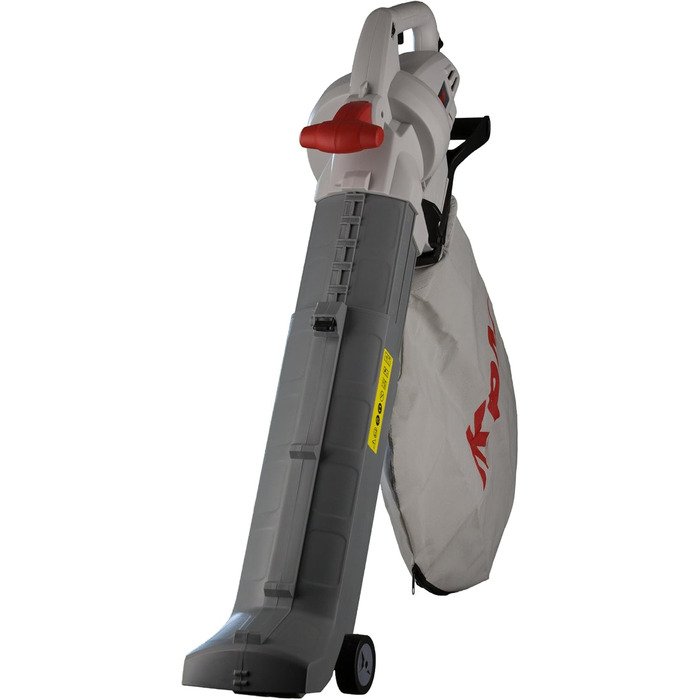 IKRA 74204030 Електричний 3-в-1: пилосос для листя, повітродувка, подрібнювач листя IBV 2800 E, об'єм контейнера 45л, швидкість повітря 275 км/год, 2800 Вт, 230 В, сірий/червоний/чорний