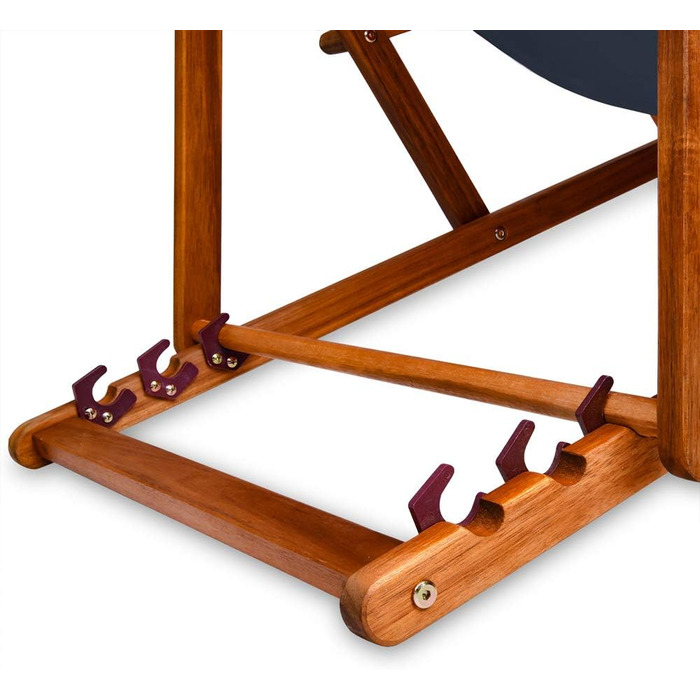 Лежак для відпочинку Casaria® з дерева, вологостійкий, складаний, регульований, до 160 кг, підлокітники, подушка для шиї, для саду та балкону, акація, 94x94x60 см, антрацит