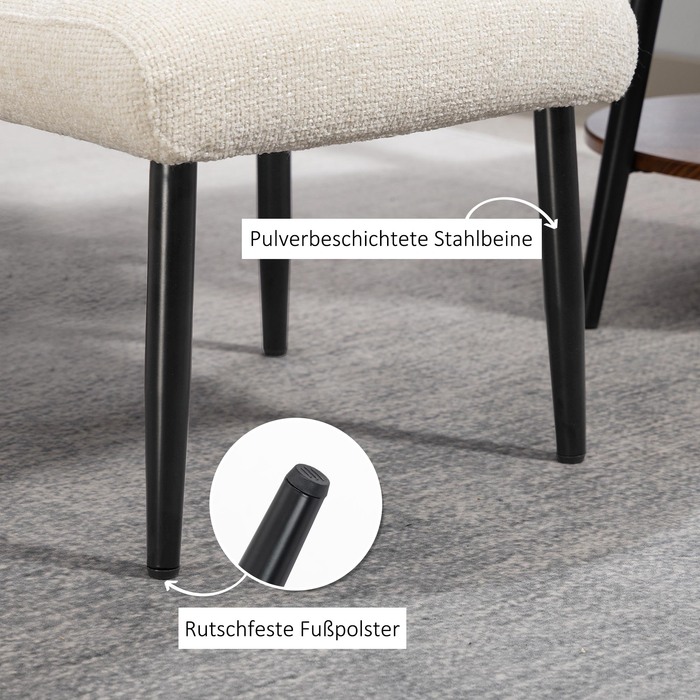 Пуф-табурет зі м'яким сидінням та сталевими ніжками. Зроблений з тканини 