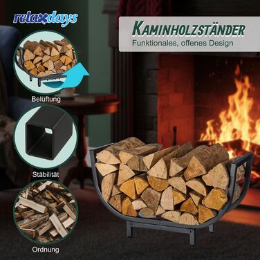 Стильна полиця для дров Relaxdays з вигнутим дизайном