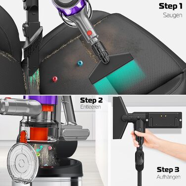 Бездротовий акумуляторний пилосос KESSER® з LED дисплеєм, до 60 хв роботи, тихий, без мішка, з антизаплутуючою насадкою, HEPA фільтром, аромакапсулою (чорний/сірий)