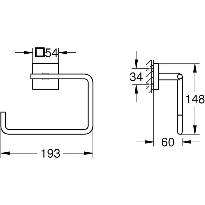 Кільце для рушника (приховане кріплення, матеріал метал), суперсталь, 40975DC0