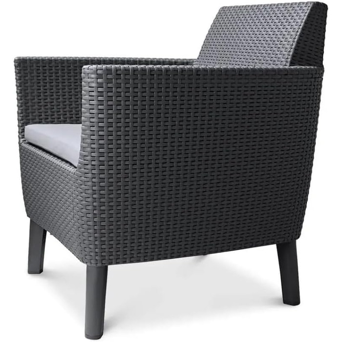 Садовий набір Allibert Salemo WS 2-місний, вуличний комплект меблів графітового кольору