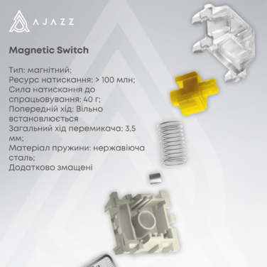 Клавіатура механічна дротова Ajazz AK680 MAX Magnetic Switch RGB USB Black