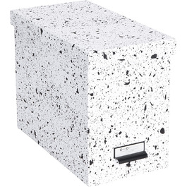 Йохан підвісна коробка для зберігання з кришкою-стильна архівна коробка, що включає 8 підвісних степлерів-підвісна коробка для зберігання папок з ДВП і паперу - (в чорну цяточку)