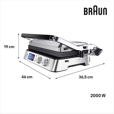 Контактний гриль Braun MultiGrill 9 Pro CG 9167 з 6 наборами пластин (гриль, плоскі, вафельні) та датчиком температури