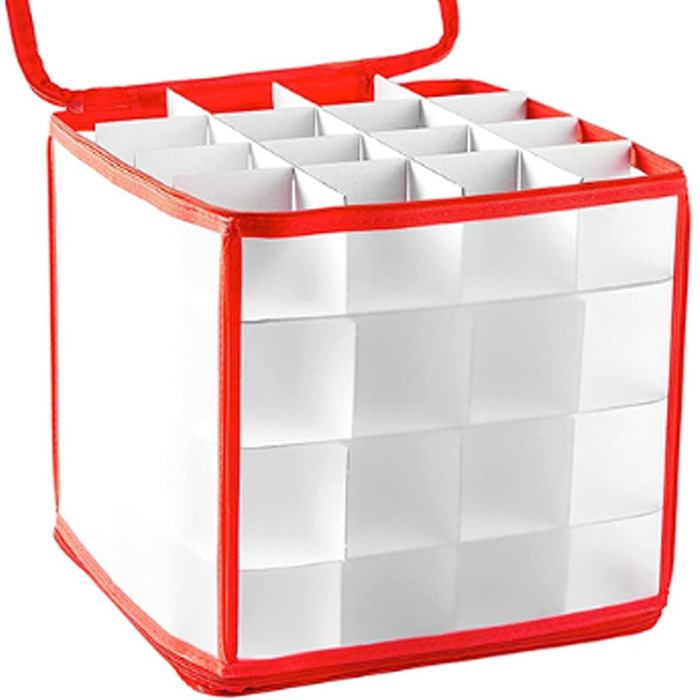 Коробка для зберігання 64 новорічних кулі - Складана сумка для прикрас - Регульовані перегородки та ручки - Пилсторостісна декор-коробка (2 шт.)