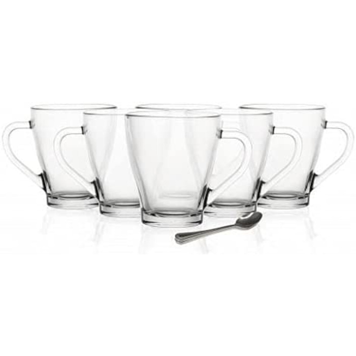 Склянок для кави з капучино чайні склянки з ручкою 250 мл і 6 склянок для пиття з нержавіючої сталі, 6