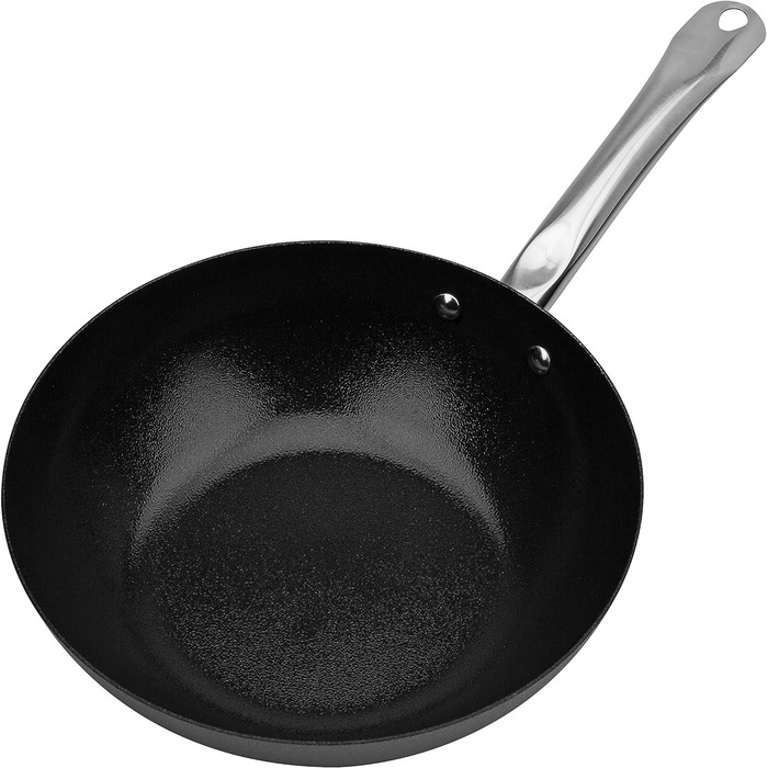 Сковорода для Вок Avanti 28 см, вуглецева сталь, нержавіюча сталь, чорний, 166706