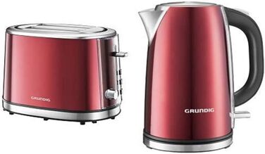 Тостер Grundig TA 6330 Red Sense, 18 сантиметрів д х 32 сантиметри ш х 20 сантиметрів в (комплект з чайником)