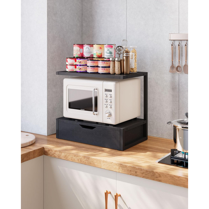 Підставка для принтера IBUYKE 2-ярусна, стіл з полицею, органайзер для офісу, чорний (TLJ015W)