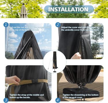 Захисний чохол для подвійного парасоля VANSHEIM Ø 400 см, водонепроникний, захист від УФ, для парасоля/ампельного парасоля, 460x270 см