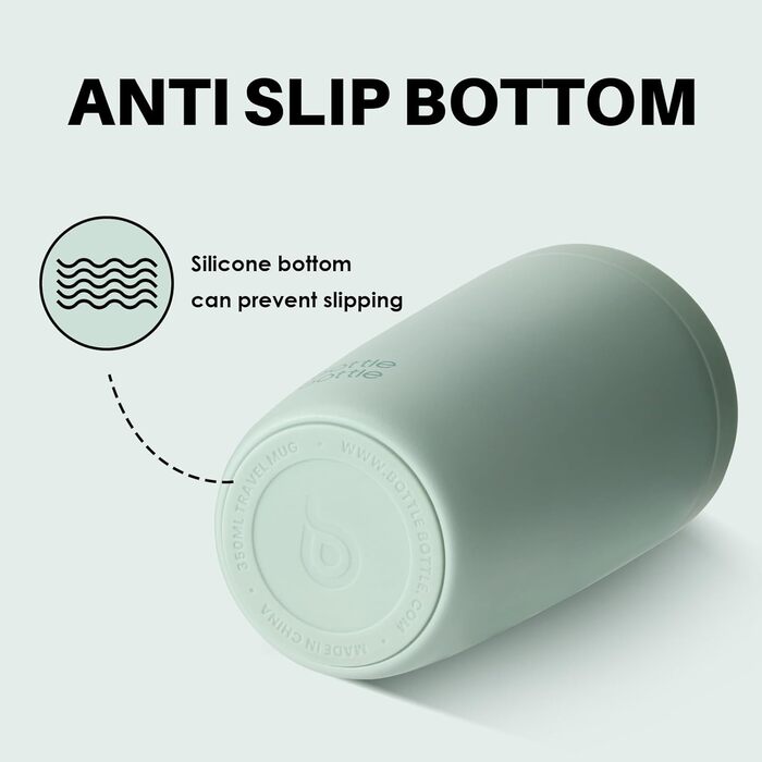 Термокружка BOTTLE Thermobecher 350 мл, для кави та чаю, витікання, Quick-Press, Isolierbecher Travel Mug Classic Grande (Зелена)